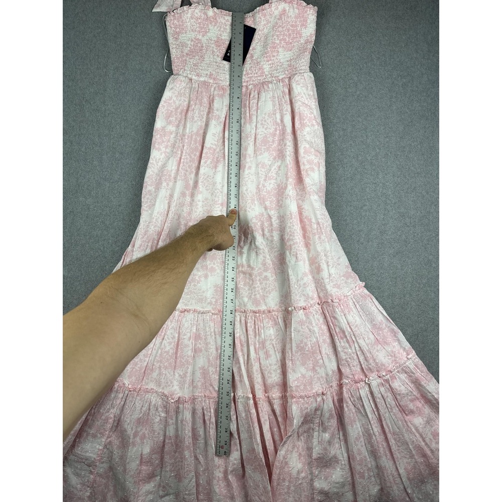 Crown & Ivy Dress Womens Medium Pink Floral Smocked Tiered Maxi Sundress NWT - Picture 5 of 11